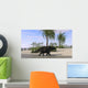 Triceratops Walking along Shoreline Wall Decal Design 2