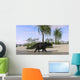 Triceratops Walking along Shoreline Wall Decal Design 2