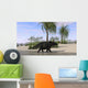 Triceratops Walking along Shoreline Wall Decal Design 2
