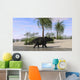 Triceratops Walking along Shoreline Wall Decal Design 2