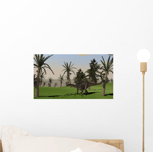 Dicraeosaurus Walking across Open Wall Decal Design 2