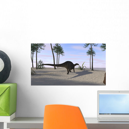 Dicraeosaurus Walking Tropical Environment Wall Decal Design 2