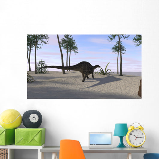 Dicraeosaurus Walking Tropical Environment Wall Decal Design 2