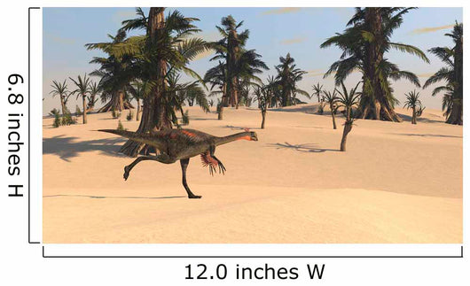 Gigantoraptor Running across Prehistoric Wall Decal Design 1