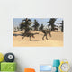 Two Gigantoraptors Desert Landscape Wall Decal