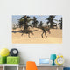 Two Gigantoraptors Desert Landscape Wall Decal
