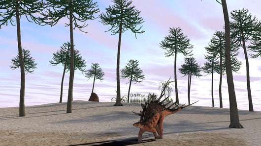 Kentrosaurus Roaming Prehistoric Landscape Wall Decal