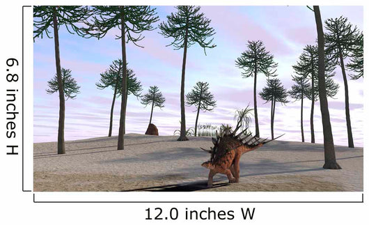 Kentrosaurus Roaming Prehistoric Landscape Wall Decal