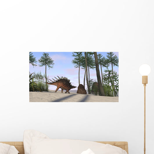 Kentrosaurus Walking across Prehistoric Wall Decal Design 4