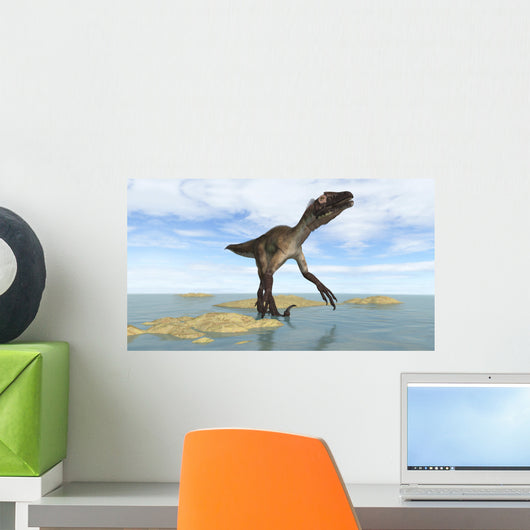 Utahraptor Walking through Prehistoric Wall Decal