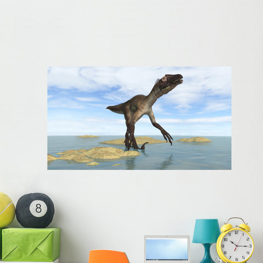 Utahraptor Walking through Prehistoric Wall Decal
