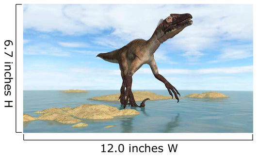 Utahraptor Walking through Prehistoric Wall Decal