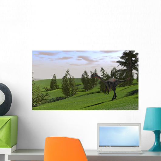 Gigantoraptor Grassy Field Wall Decal Design 3