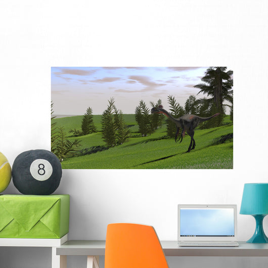 Gigantoraptor Grassy Field Wall Decal Design 3