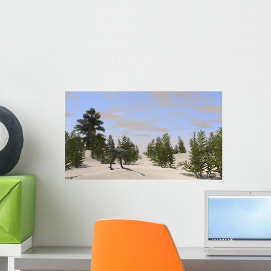 Gigantoraptor Prehistoric Environment Wall Decal