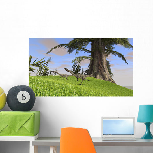 Coelophysis Running across Open Wall Decal