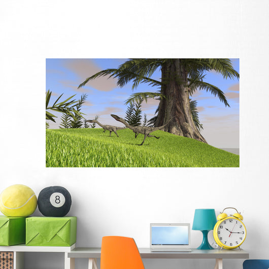 Coelophysis Running across Open Wall Decal