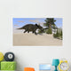 Triceratops Walking along Prehistoric Wall Decal Design 1