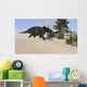 Triceratops Walking along Prehistoric Wall Decal Design 1