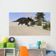 Triceratops Walking along Prehistoric Wall Decal Design 1