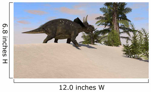 Triceratops Walking along Prehistoric Wall Decal Design 1