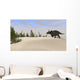 Triceratops Roaming Prehistoric Landscape Wall Decal Design 2