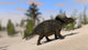 Triceratops Roaming Prehistoric Landscape Wall Decal Design 1