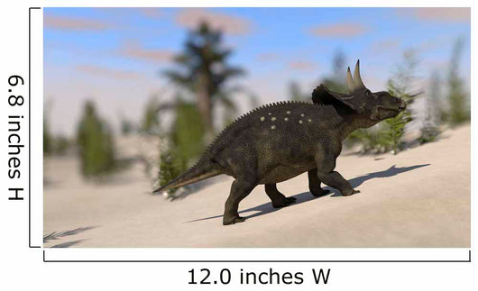 Triceratops Roaming Prehistoric Landscape Wall Decal Design 1