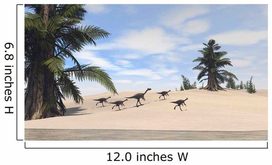 Herd Gigantoraptors Walking along Wall Decal
