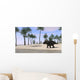 Triceratops Walking along Shoreline Wall Decal Design 1