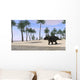 Triceratops Walking along Shoreline Wall Decal Design 1