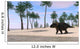 Triceratops Walking along Shoreline Wall Decal Design 1