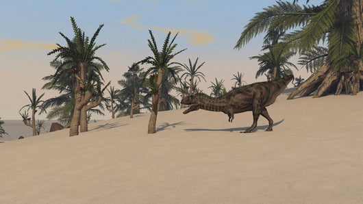 Majungasaurus Roaming Prehistoric Landscape Wall Decal