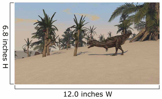 Majungasaurus Roaming Prehistoric Landscape Wall Decal