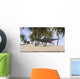 Majungasaurus Running across Tropical Wall Decal Design 3