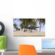 Majungasaurus Running across Tropical Wall Decal Design 3