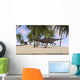 Majungasaurus Running across Tropical Wall Decal Design 3