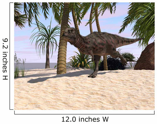 Majungasaurus Running across Tropical Wall Decal Design 2