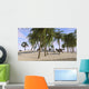 Majungasaurus Running across Tropical Wall Decal Design 1