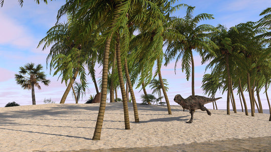 Majungasaurus Running across Tropical Wall Decal Design 1