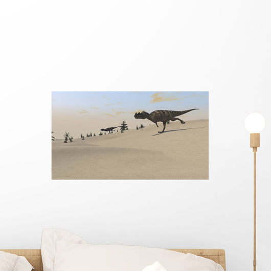 Ceratosaurus Running across Barren Wall Decal Design 5