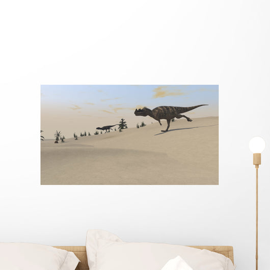 Ceratosaurus Running across Barren Wall Decal Design 5
