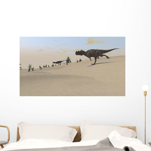 Ceratosaurus Running across Barren Wall Decal Design 5