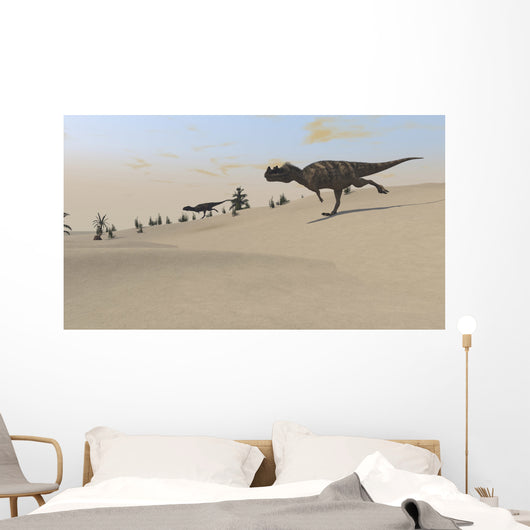 Ceratosaurus Running across Barren Wall Decal Design 5