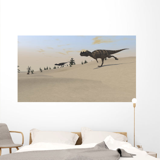 Ceratosaurus Running across Barren Wall Decal Design 5