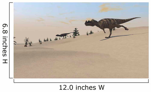 Ceratosaurus Running across Barren Wall Decal Design 5