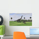 Large Brachiosaurus and Gigantoraptor Wall Decal