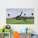 Large Brachiosaurus and Gigantoraptor Wall Decal