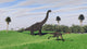 Large Brachiosaurus and Gigantoraptor Wall Decal