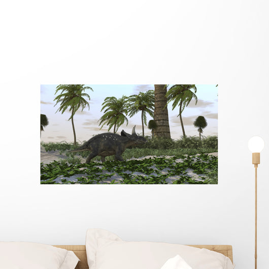 Triceratops Prehistoric Environment Wall Decal Design 2